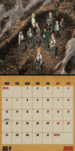 ATTACK ON TITAN 2026 SQUARE CALENDAR