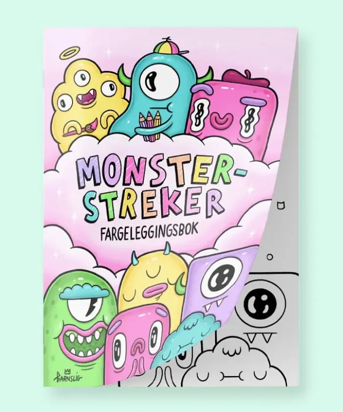 Barnslig Monsterstreker Fargeleggingsbok