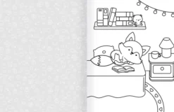 Cozy World Comfy Dreams: Easy Colouring and Sticker Scene for Teens, Young Adults and Adults