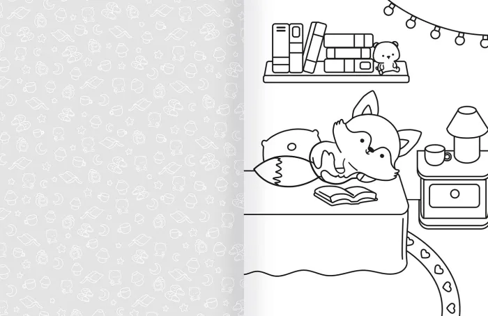 Cozy World Comfy Dreams: Easy Colouring and Sticker Scene for Teens, Young Adults and Adults