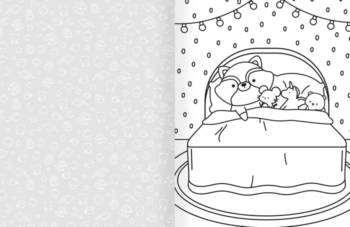 Cozy World Comfy Dreams: Easy Colouring and Sticker Scene for Teens, Young Adults and Adults