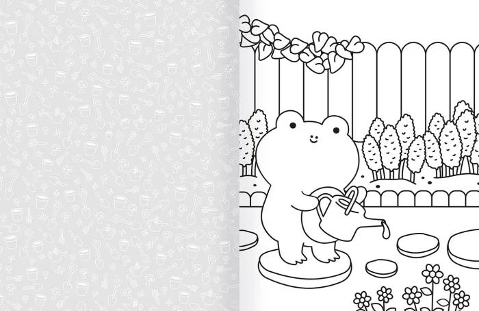 Cozy World Comfy Garden: Easy Colouring and Sticker Scene for Teens, Young Adults and Adults