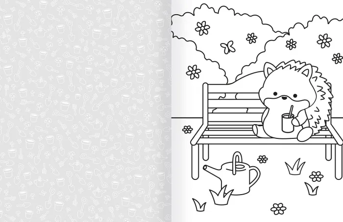 Cozy World Comfy Garden: Easy Colouring and Sticker Scene for Teens, Young Adults and Adults