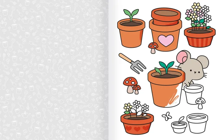 Cozy World Comfy Garden: Easy Colouring and Sticker Scene for Teens, Young Adults and Adults