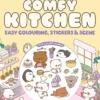 Cozy World Comfy Kitchen: Easy Colouring and Sticker Scene for Teens, Young Adults and Adults