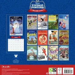 Disney Vintage Posters 2026 Square Cal.