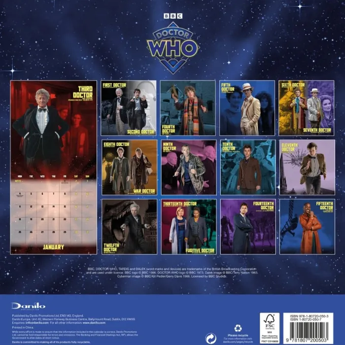 Doctor Who Classic Edition 2027 Square Calendar