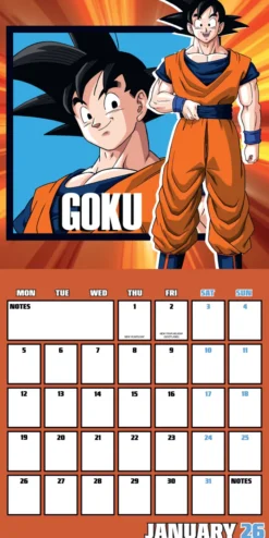 Dragonball Z 2026 Square Calendar