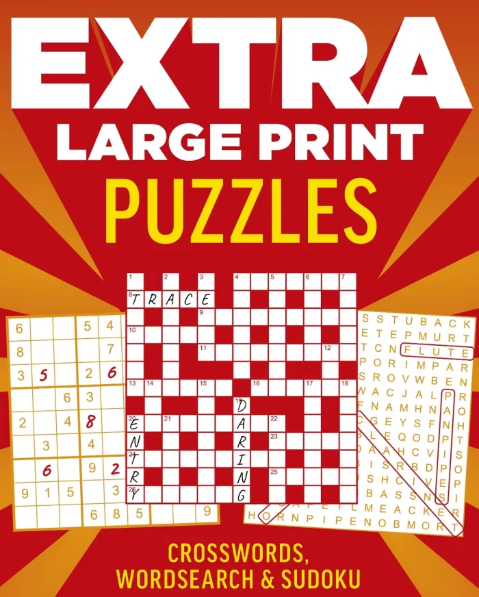 Extra Large Print Puzzles: Crossword, Wordsearch & Sudoku