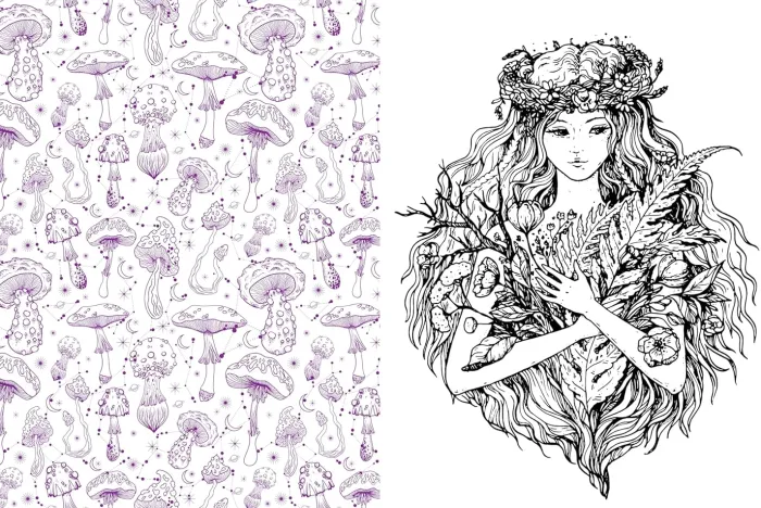 Forest, Fairies, Mushrooms and Goblins Sticker, Color & Activity Book: Over 500 Unique Stickers