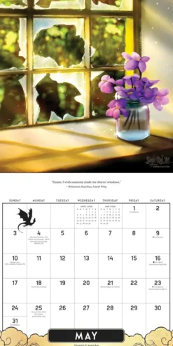 Fourth Wing Officially Licensed Fan Art 2026 Wall Calendar