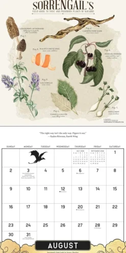 Fourth Wing Officially Licensed Fan Art 2026 Wall Calendar