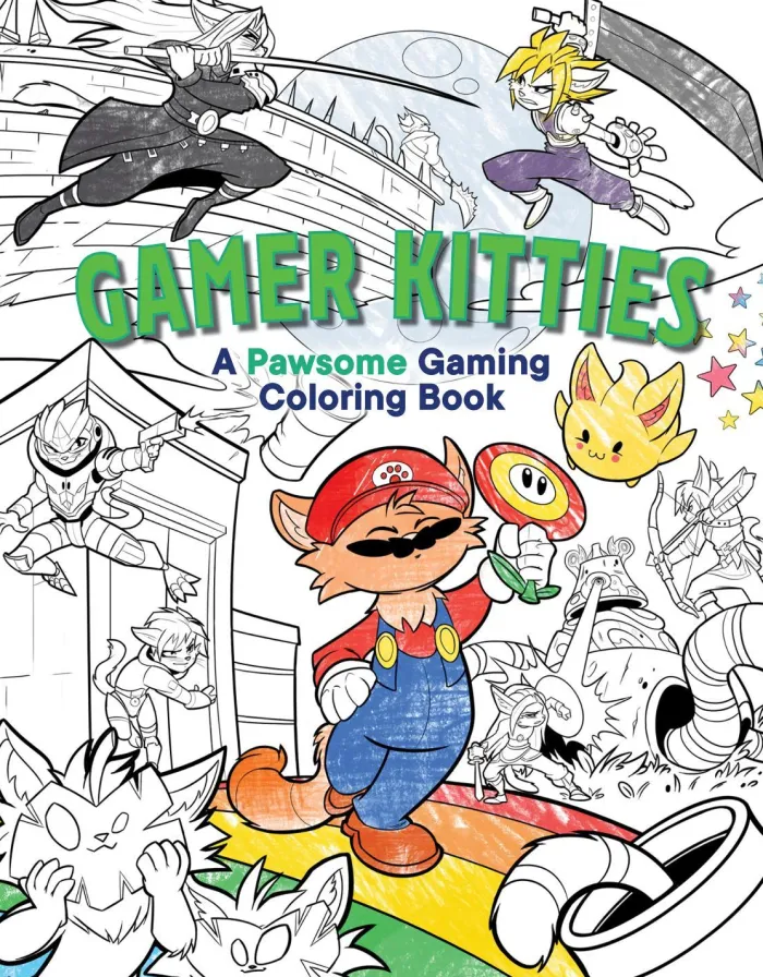 Gamer Kitties: A Pawsome Gaming Coloring Book