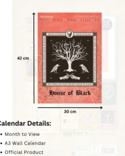 Harry Potter Month to View A3 Deluxe Calendar Official Product 2025