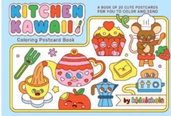 Kitchen Kawaii Coloring Postcard Book: 20 cute postcards for you to color and send