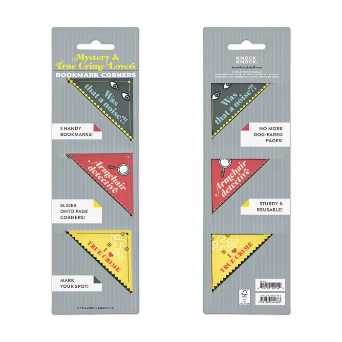 Knock Knock Mystery & True Crime Lovers Bookmark Corners