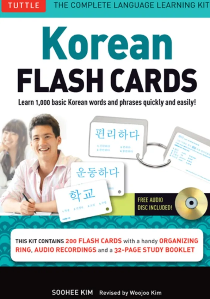 Korean Flash Cards Kit: Learn 1,000 Basic Korean Words and Phrases Quickly and Easily! (Hangul & Romanized Forms) Downloadable Audio Included