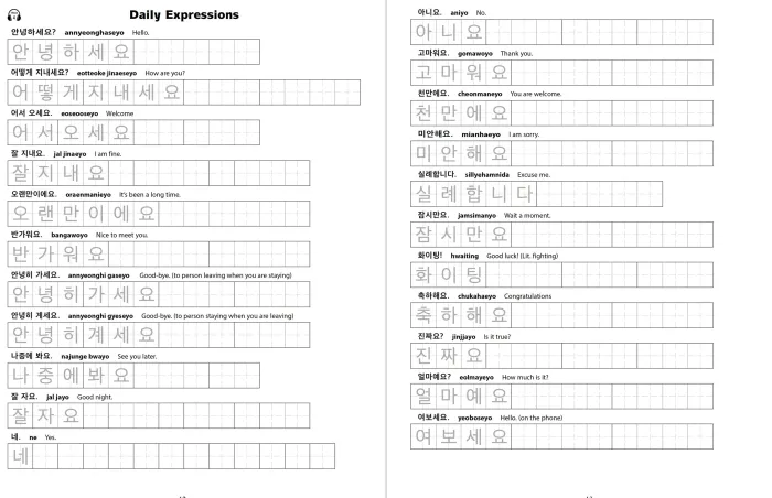 Korean Hangul Writing Practice Workbook: An Introduction to the Hangul Alphabet with 100 Pages of Blank Writing Practice Grids (Online Audio)