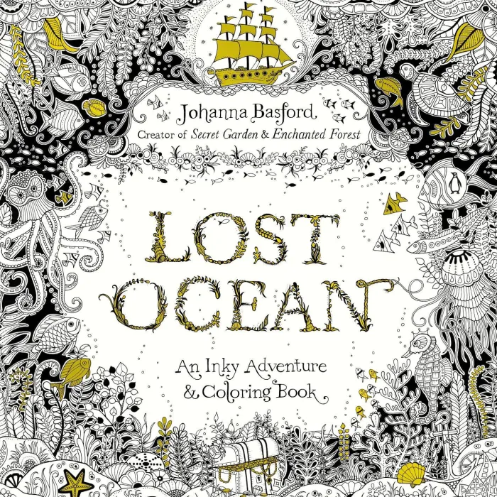 Lost Ocean: An Inky Adventure and Coloring Book for Adults