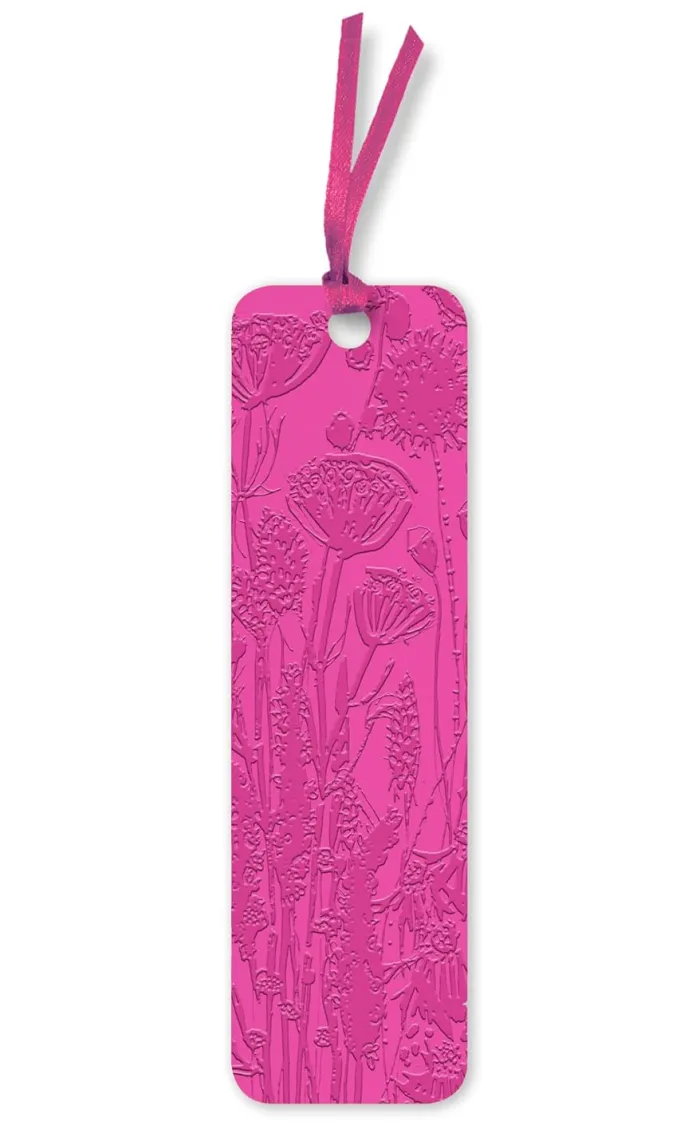 Lucy Innes Williams: Pink Garden House Artisan Art Vegan Leather bookmark