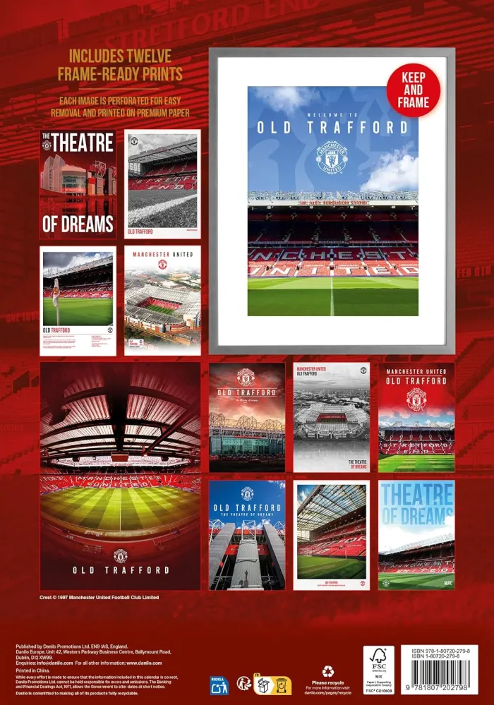 Manchester United Fc 2027 A3 Deluxe Calendar