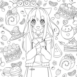Manga Mania Coloring Book: Over 100 Cute Characters to Color – Manga and Anime Coloring Book for Adults and Kids