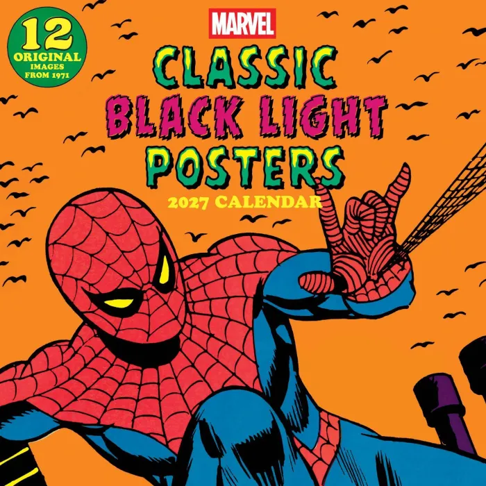 Marvel Classic Black Light Posters 2027 Wall Calendar: 12 Original Images from 1971