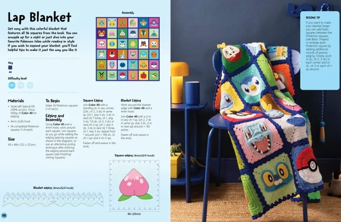 PokéMon Crochet Squares: Bring Pikachu and Friends to Life with Over 30 Cute PokéMon Granny Squares