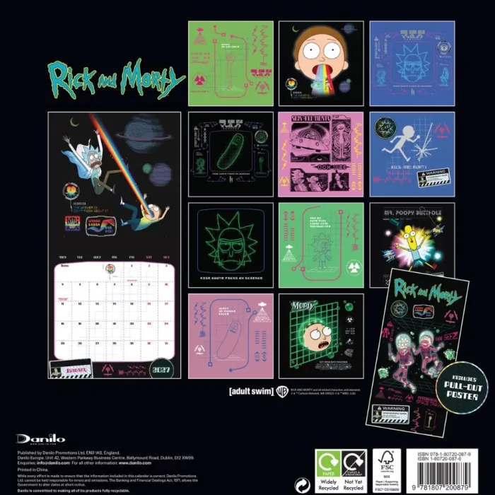 Rick And Morty 2027 Square Calendar