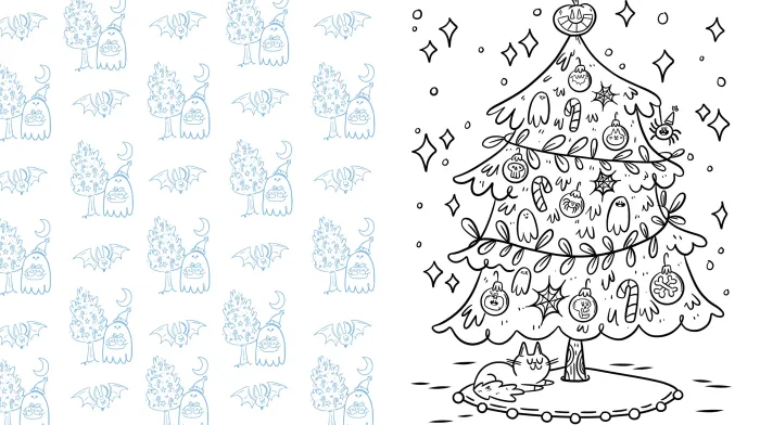 Season's Creepings Coloring: Color 60 Spooky & Cute Creatures with a Holiday Twist