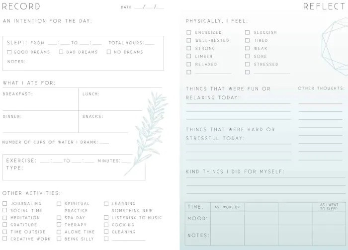 Self-Care: A Day and Night Reflection Journal