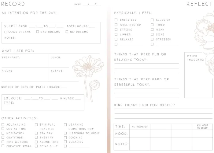 Self-Care: A Day and Night Reflection Journal