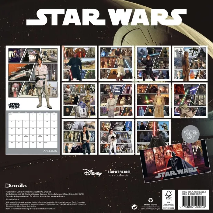 Star Wars Classic 2027 Square Calendar