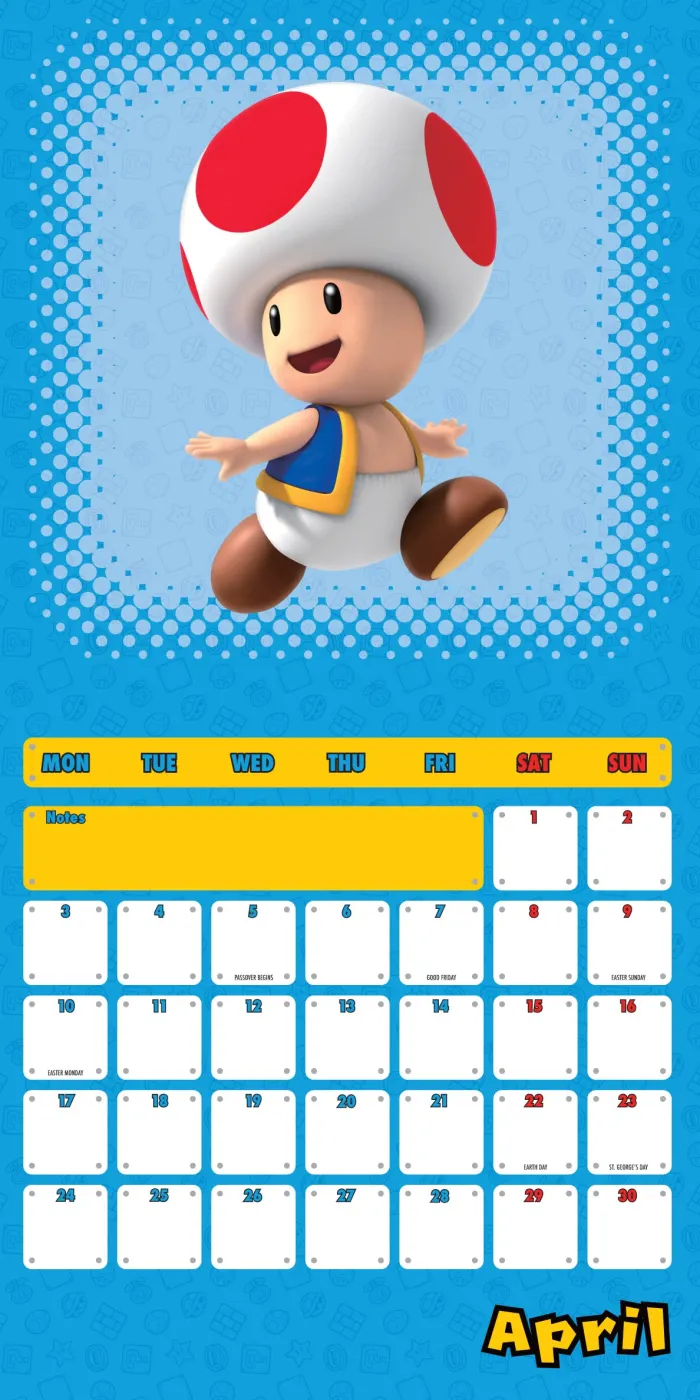 Super Mario Square Calendar: 2023