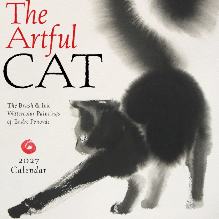 The Artful Cat 2027 Wall Calendar: Brush and Ink Watercolor Paintings