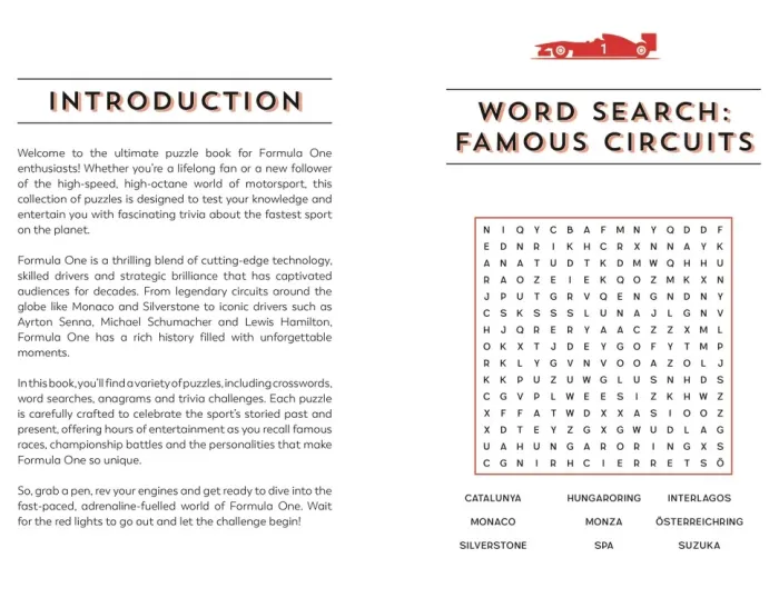 The Formula One Puzzle Book: 200 Brain-Teasing Activities Featuring the Cars, the Stars and the Races to Test Your F1 Knowledge