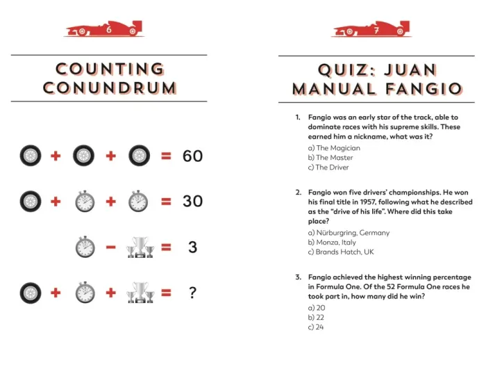 The Formula One Puzzle Book: 200 Brain-Teasing Activities Featuring the Cars, the Stars and the Races to Test Your F1 Knowledge