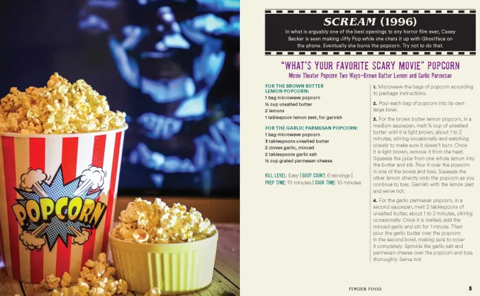 The Horror Movie Night Cookbook: 60 Deliciously Deadly Recipes Inspired by Iconic Slashers, Zombie Films, Psychological Thrillers, Sci-Fi Spooks, and More (Includes Halloween, Pyscho, Jaws, The Conjuring, and More)
