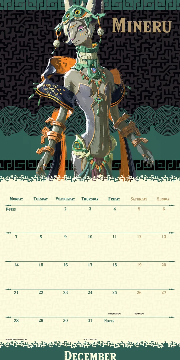 THE LEGEND OF ZELDA 2026 SQUARE CALENDAR