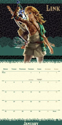 THE LEGEND OF ZELDA 2026 SQUARE CALENDAR