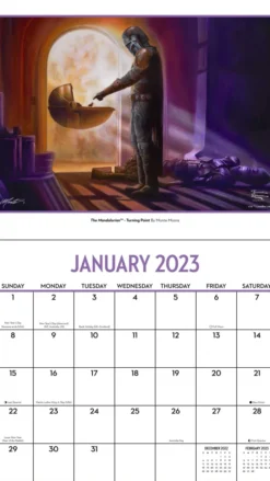 The Mandalorian by Thomas Kinkade Studios 2023 Deluxe Wall Calendar with Print