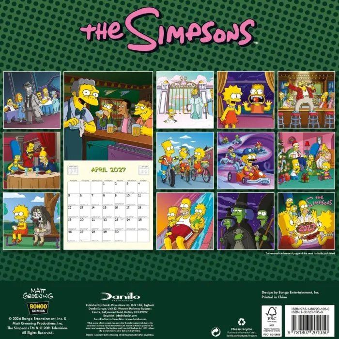 The Simpsons 2027 Square Calendar