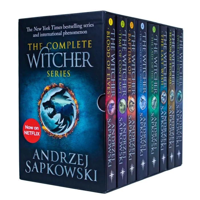 The Witcher Boxed Set: The Last Wish, Sword of Destiny, Blood of Elves, Time of Contempt, Baptism of Fire, The Tower of The Swallow, The Lady of the Lake, Season of Storms