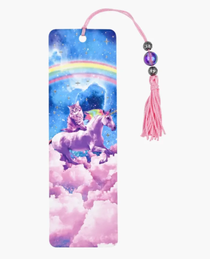 Unicorn & Kittens Forever Beaded Bookmark